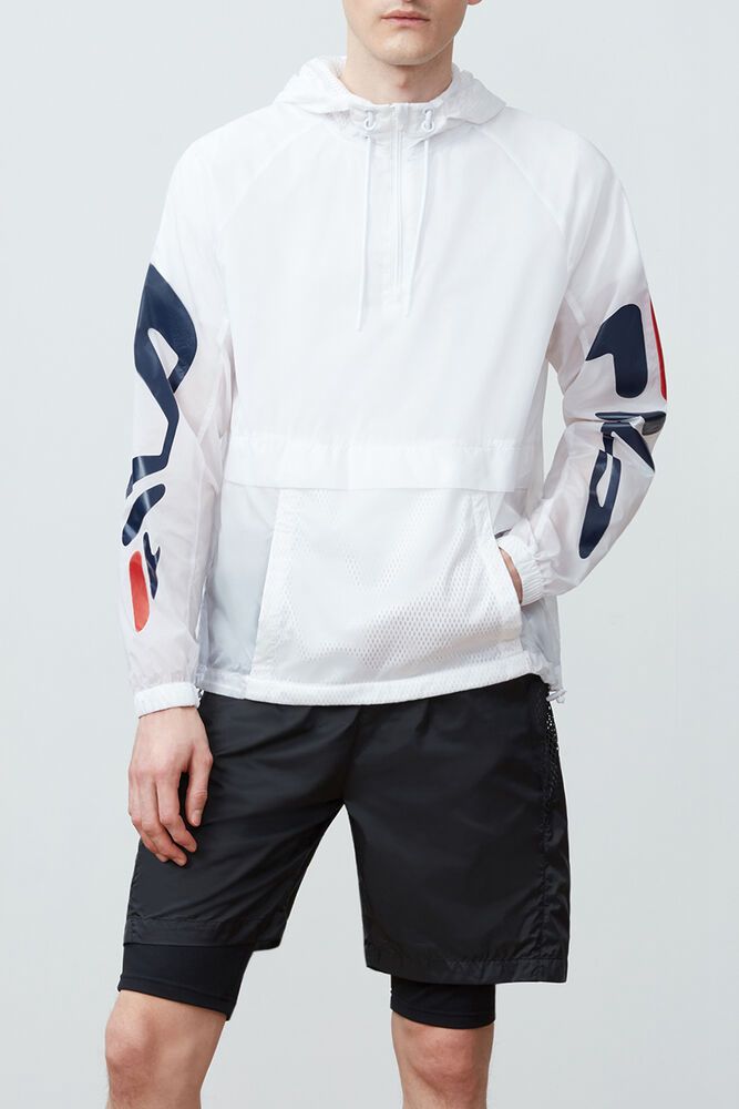 Fila Jacket Mens White - Conrad Half Zip - Philippines 8012497-OW